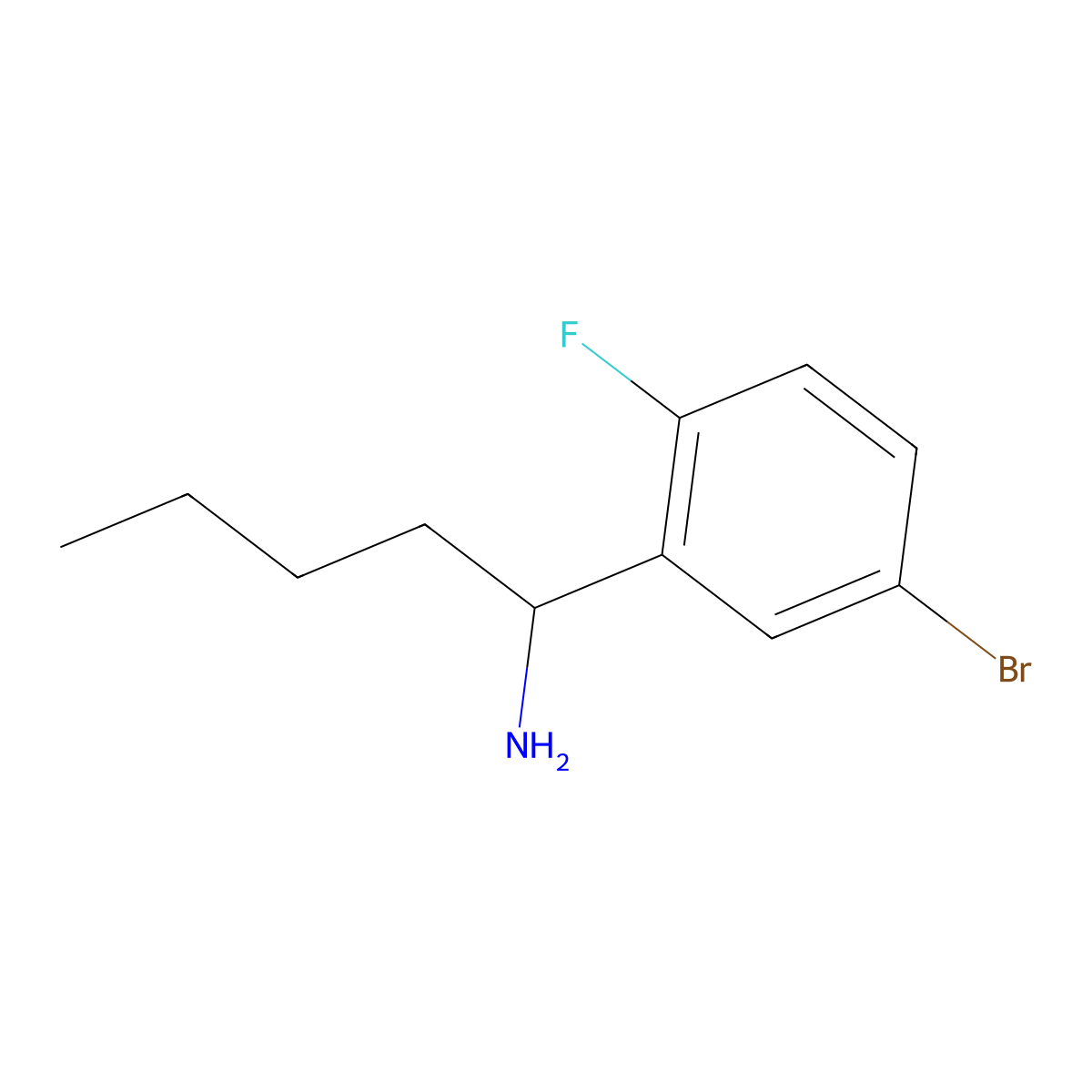 (S)-1-(5-Bromo-2-fluorophenyl)pentan-1-amine molecular structure, CAS 1212987-31-9