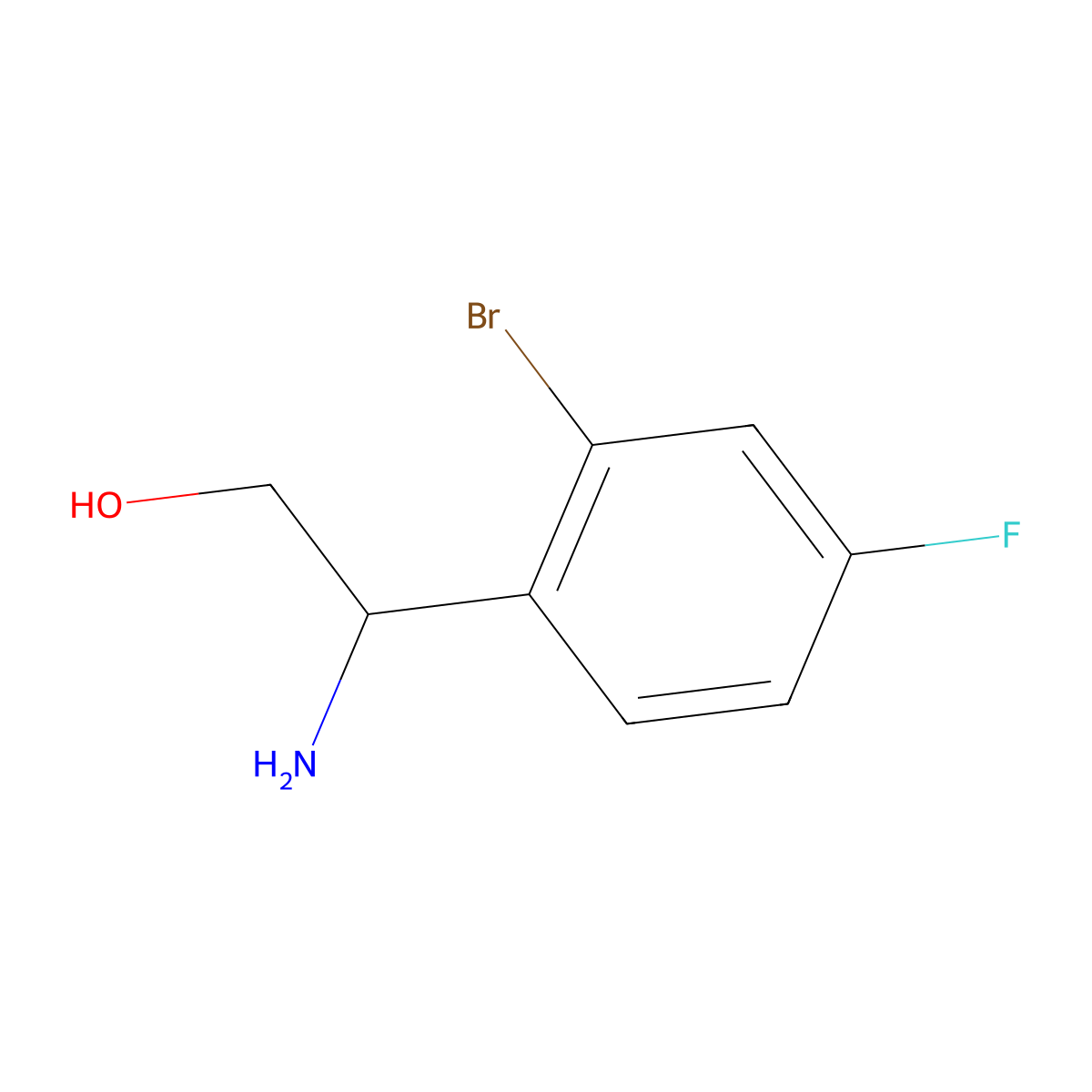 (2S)-2-Amino-2-(2-bromo-4-fluorophenyl)ethan-1-OL molecular structure, CAS 1212989-86-0
