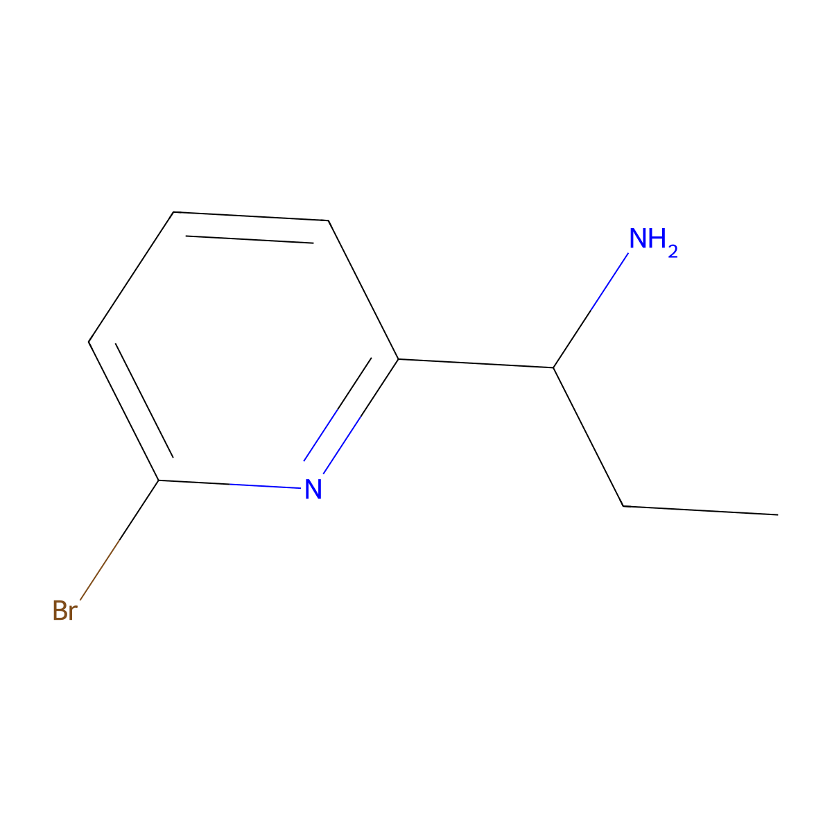(R)-1-(6-Bromopyridin-2-yl)propan-1-amine molecular structure, CAS 1212991-16-6