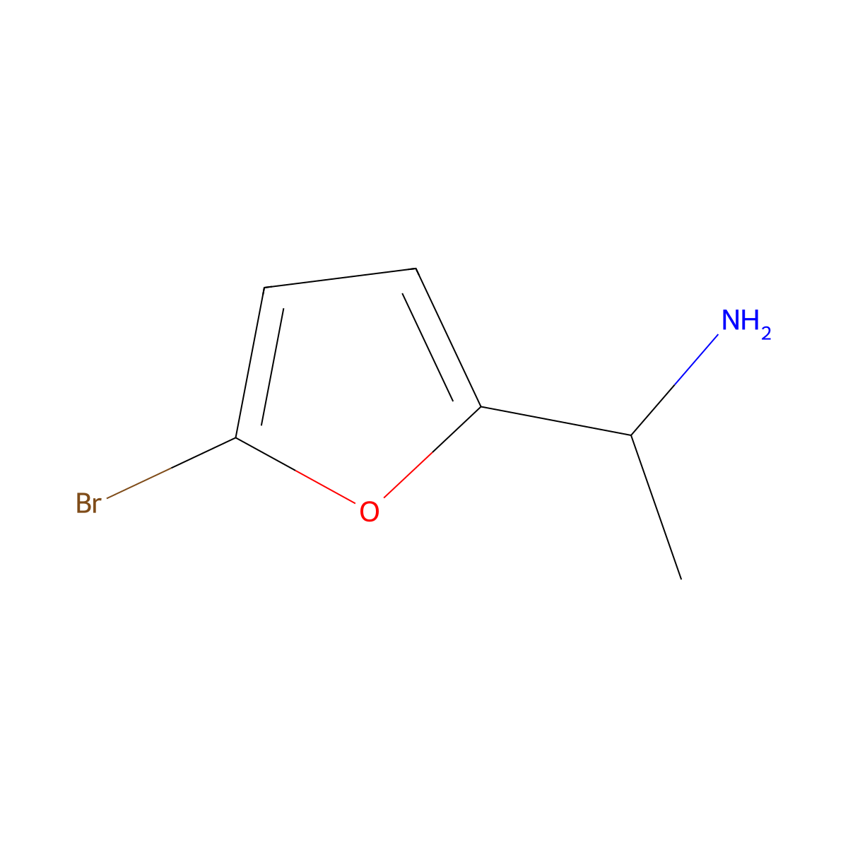 (1S)-1-(5-bromofuran-2-yl)ethan-1-amine molecular structure, CAS 1212992-40-9