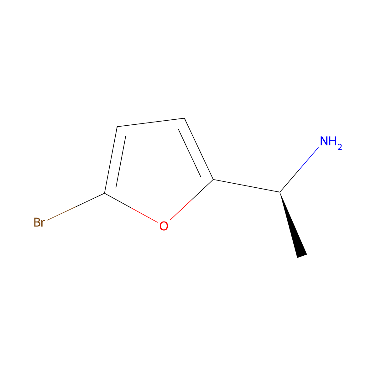 (1S)-1-(5-bromofuran-2-yl)ethan-1-amine molecular structure, CAS 1212992-40-9
