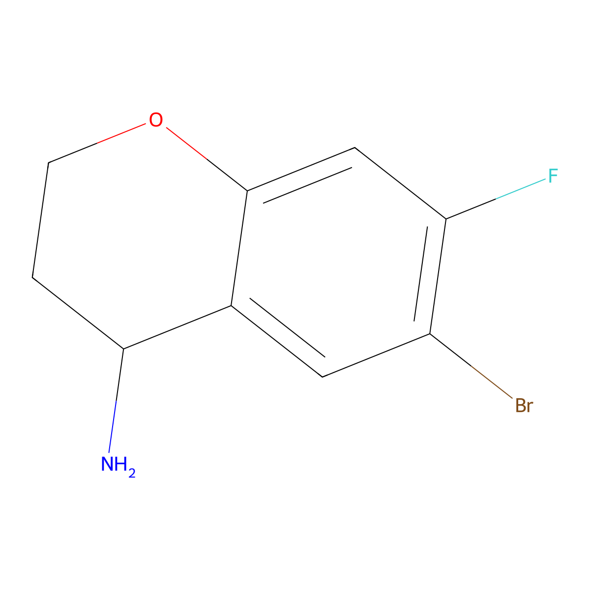 (R)-6-Bromo-7-fluorochroman-4-amine molecular structure, CAS 1212993-79-7