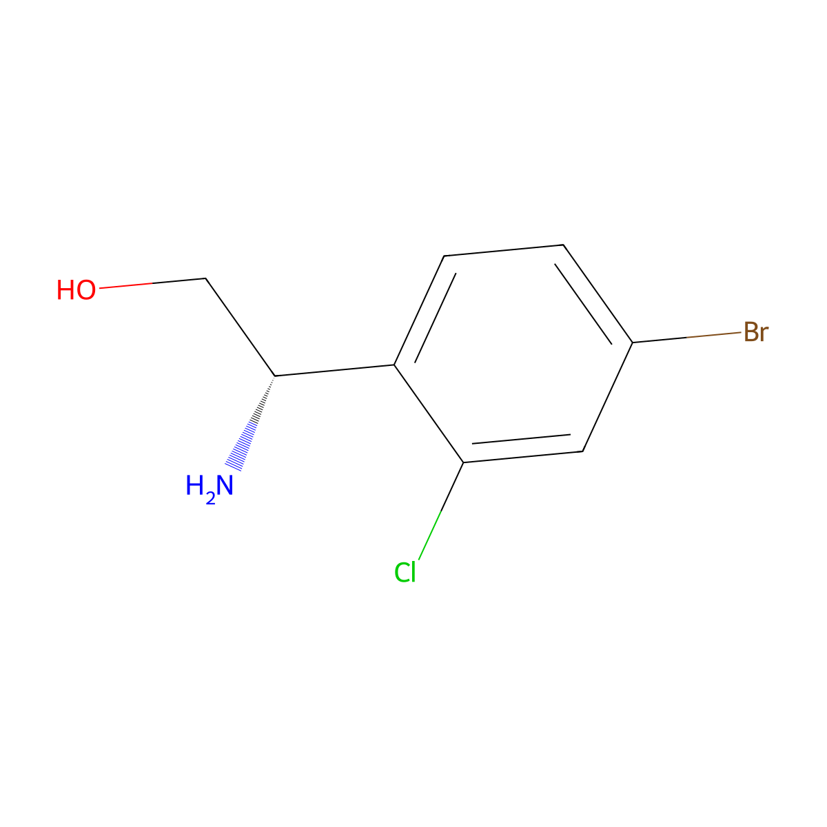 (S)-2-Amino-2-(4-bromo-2-chlorophenyl)ethan-1-OL molecular structure, CAS 1212995-13-5