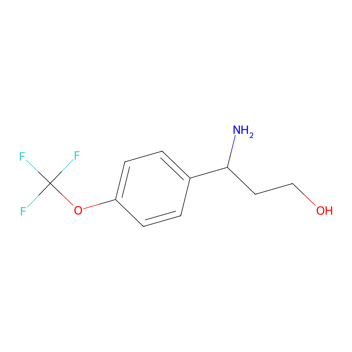 (S)-3-Amino-3-(4-(trifluoromethoxy)phenyl)propan-1-ol molecular structure, CAS 1212995-38-4