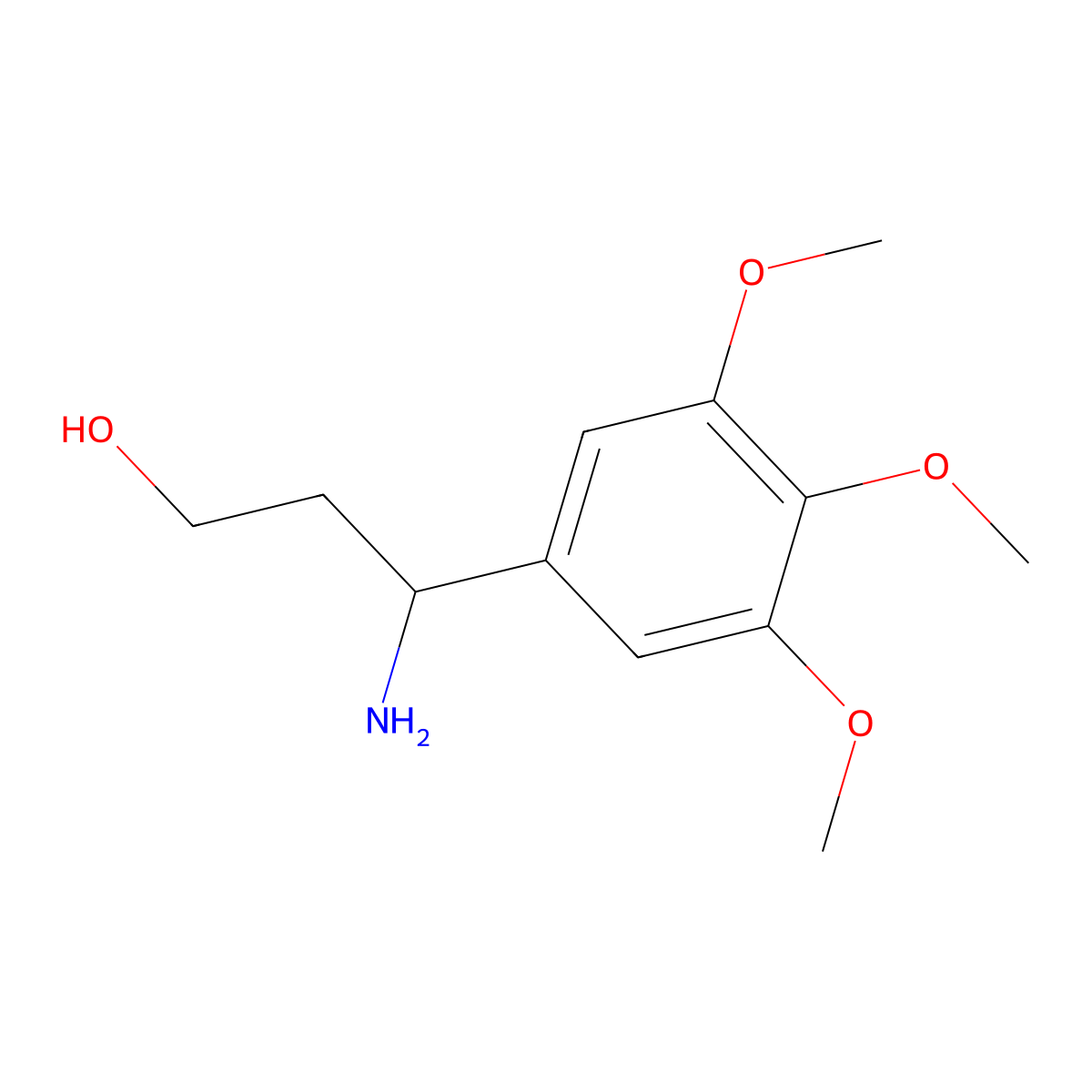 (3R)-3-amino-3-(3,4,5-trimethoxyphenyl)propan-1-ol molecular structure, CAS 1212996-37-6