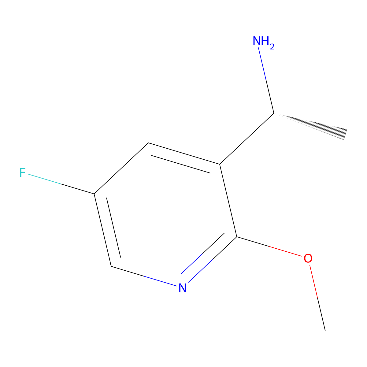 (R)-1-(5-Fluoro-2-methoxypyridin-3-YL)ethan-1-amine molecular structure, CAS 1212996-56-9