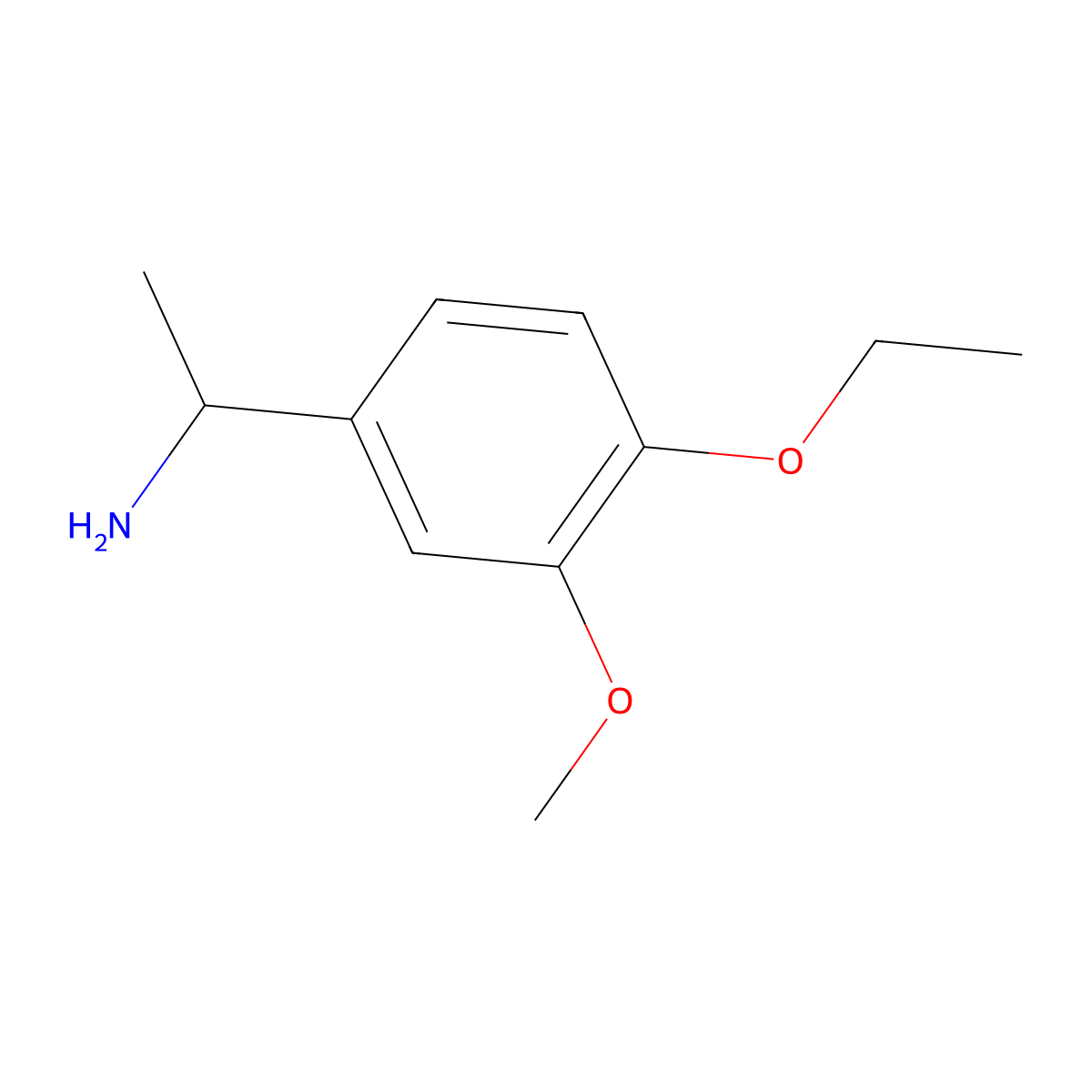 (1R)-1-(4-ethoxy-3-methoxyphenyl)ethan-1-amine molecular structure, CAS 1212996-60-5