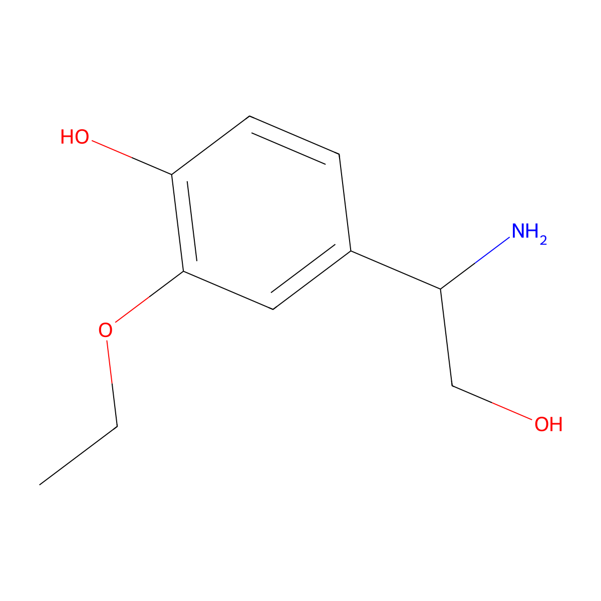 4-[(1S)-1-amino-2-hydroxyethyl]-2-ethoxyphenol molecular structure, CAS 1212997-12-0