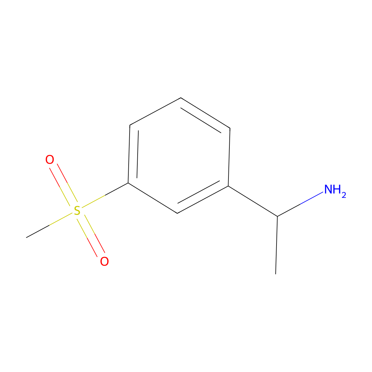 (1R)-1-(3-methanesulfonylphenyl)ethan-1-amine molecular structure, CAS 1212998-98-5