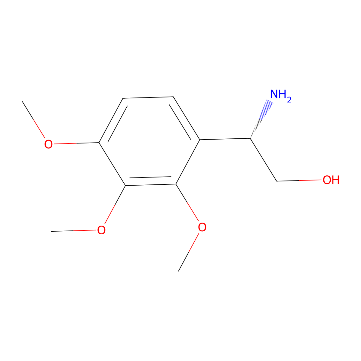 (2S)-2-amino-2-(2,3,4-trimethoxyphenyl)ethan-1-ol molecular structure, CAS 1212999-06-8