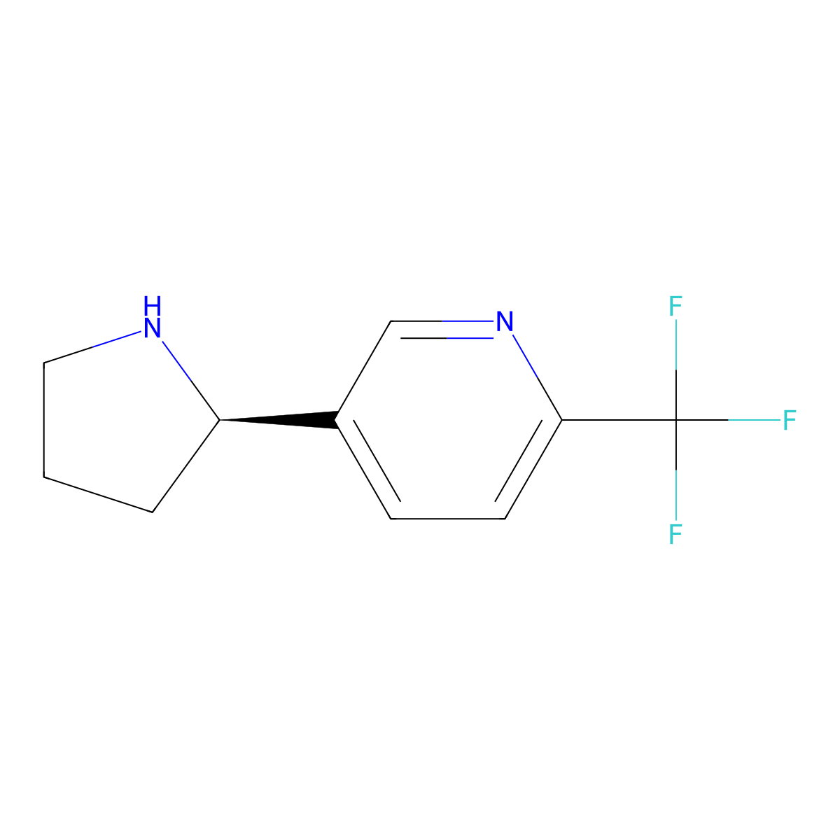 (R)-5-(Pyrrolidin-2-yl)-2-(trifluoromethyl)pyridine molecular structure, CAS 1212999-63-7