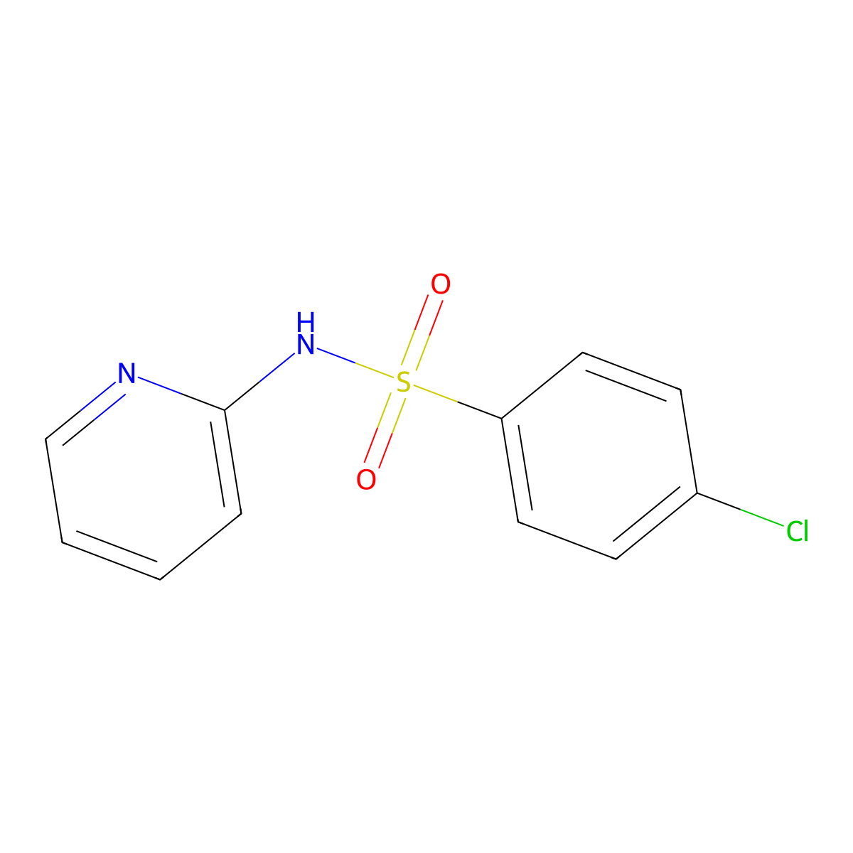 4-chloro-N-(pyridin-2-yl)benzenesulfonamide molecular structure, CAS 1213-38-3