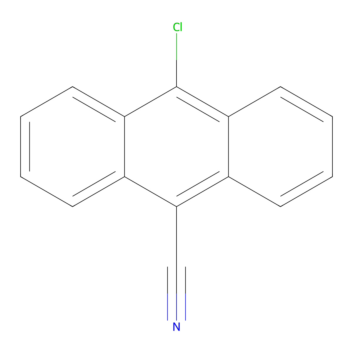 10-Chloroanthracene-9-carbonitrile molecular structure, CAS 1213-82-7