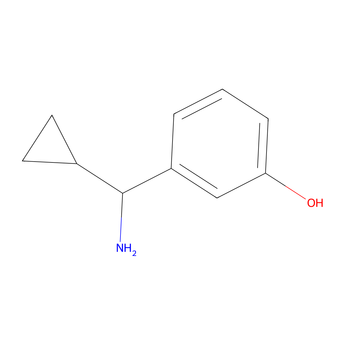 (R)-3-(Amino(cyclopropyl)methyl)phenol molecular structure, CAS 1213000-99-7