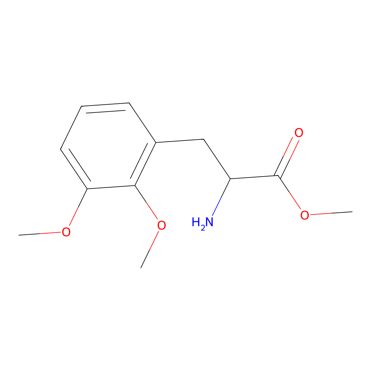 Methyl (R)-2-amino-3-(2,3-dimethoxyphenyl)propanoate molecular structure, CAS 1213002-22-2