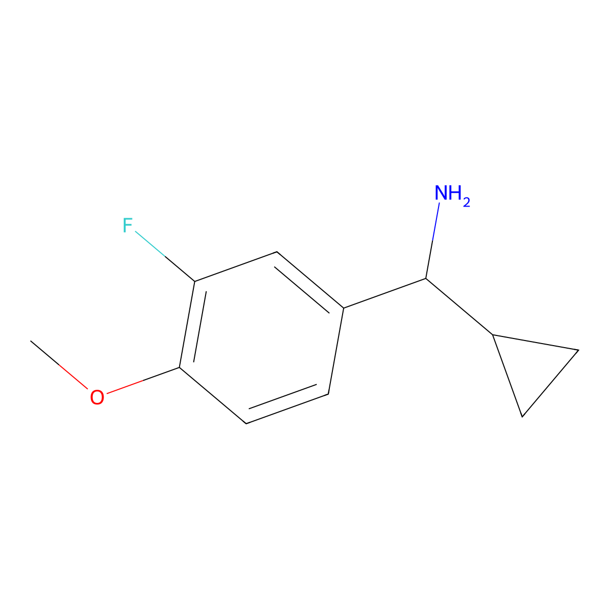(R)-cyclopropyl(3-fluoro-4-methoxyphenyl)methanamine molecular structure, CAS 1213002-32-4