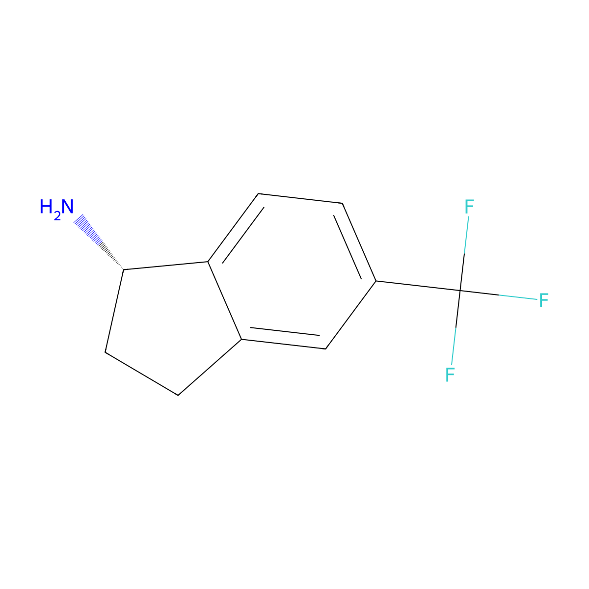 (S)-5-(Trifluoromethyl)-2,3-dihydro-1H-inden-1-amine molecular structure, CAS 1213002-92-6