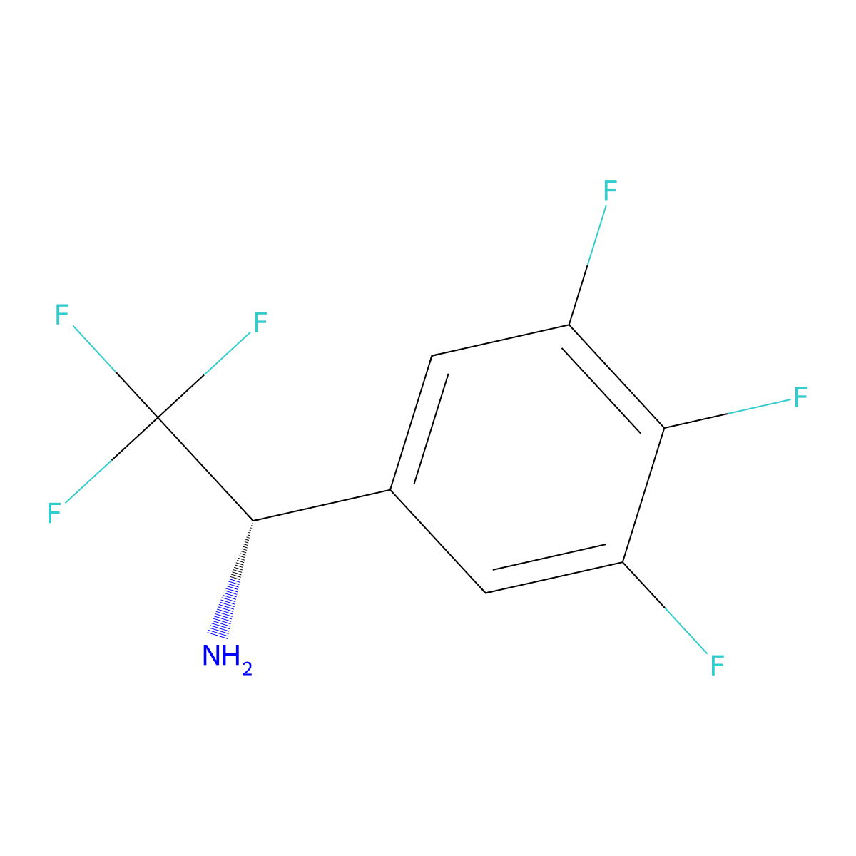 (S)-2,2,2-Trifluoro-1-(3,4,5-trifluorophenyl)ethan-1-amine molecular structure, CAS 1213003-36-1