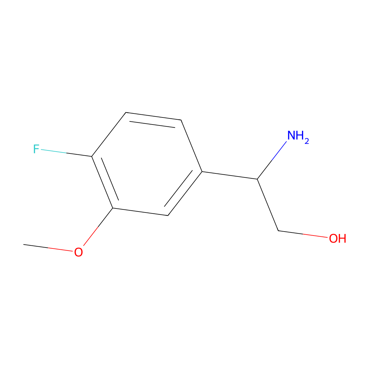 (2R)-2-Amino-2-(4-fluoro-3-methoxyphenyl)ethan-1-OL molecular structure, CAS 1213004-13-7