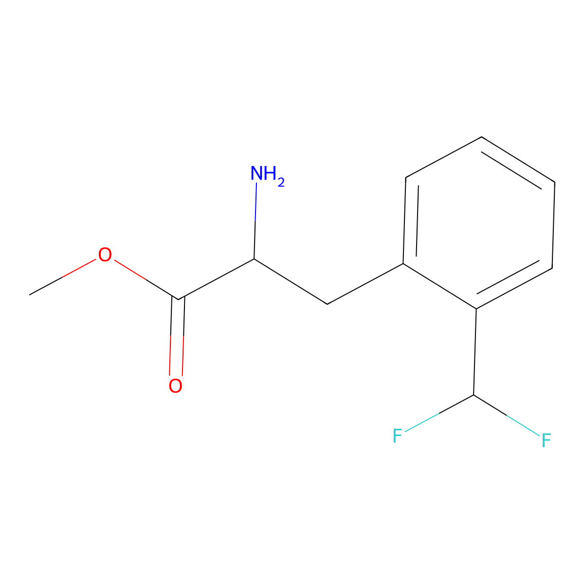 (R)-Methyl 2-amino-3-(2-(difluoromethyl)phenyl)propanoate molecular structure, CAS 1213004-59-1