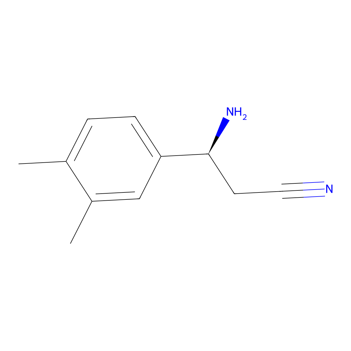 (3S)-3-Amino-3-(3,4-dimethylphenyl)propanenitrile molecular structure, CAS 1213004-69-3