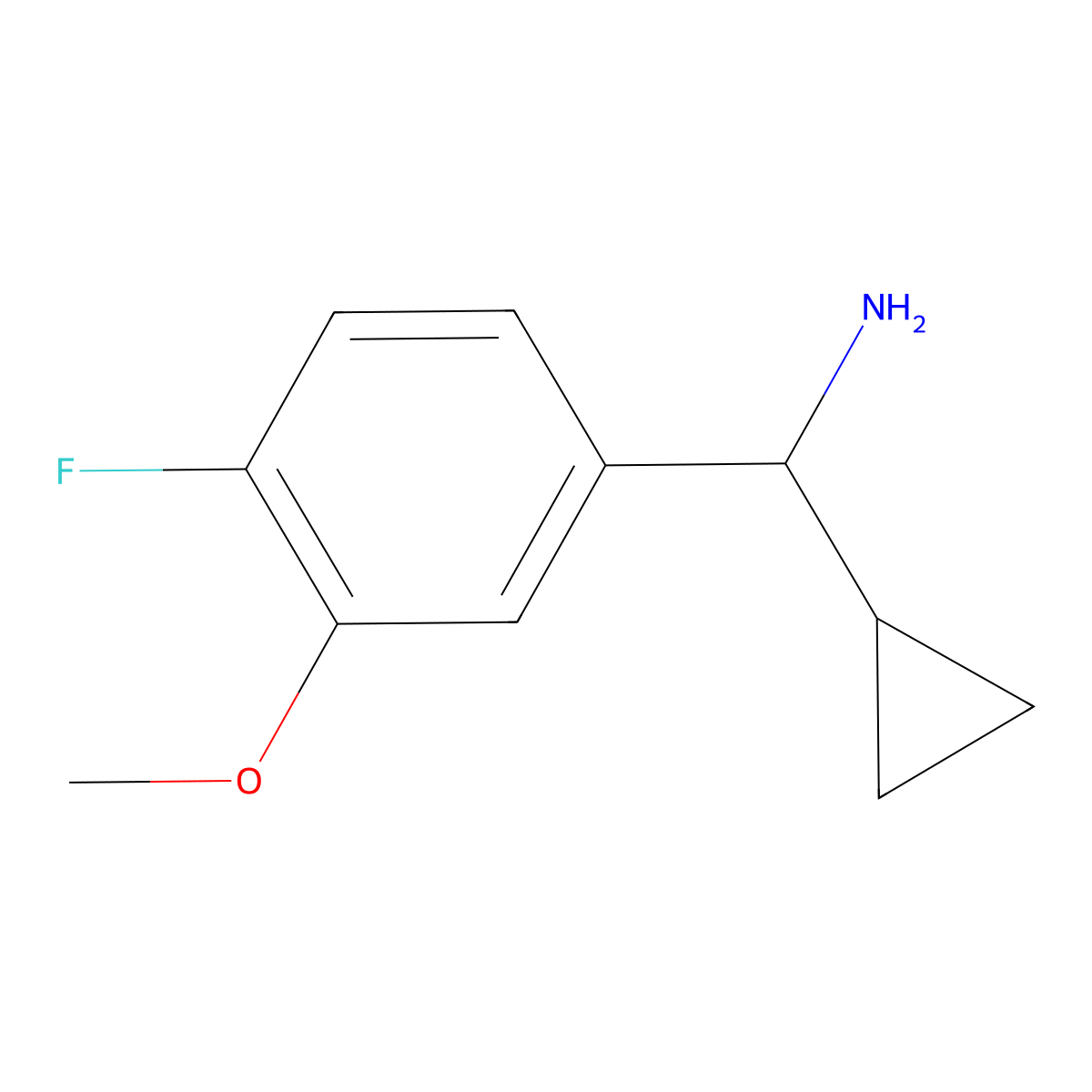 (S)-Cyclopropyl(4-fluoro-3-methoxyphenyl)methanamine molecular structure, CAS 1213006-20-2