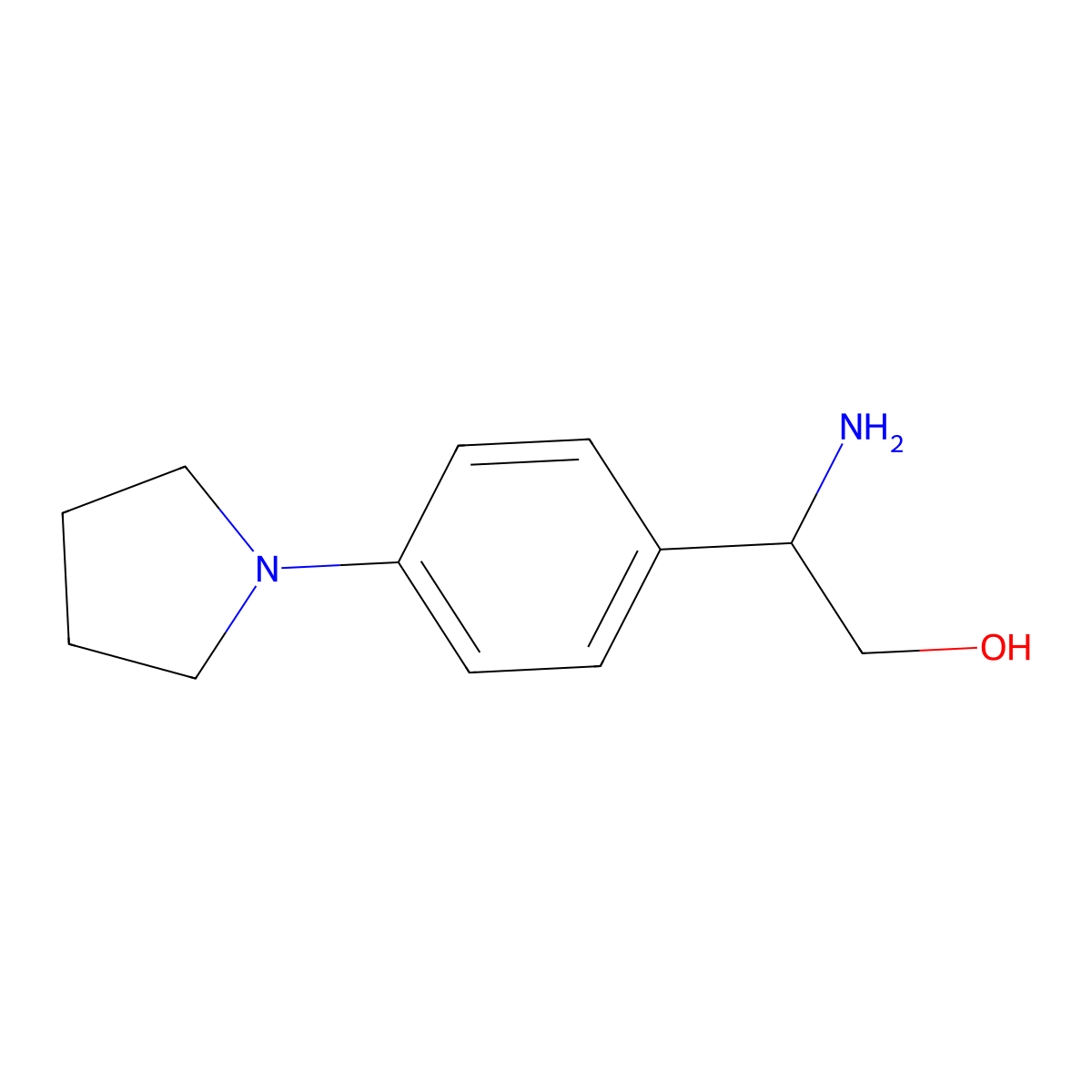(2S)-2-Amino-2-(4-pyrrolidinylphenyl)ethan-1-OL molecular structure, CAS 1213007-44-3