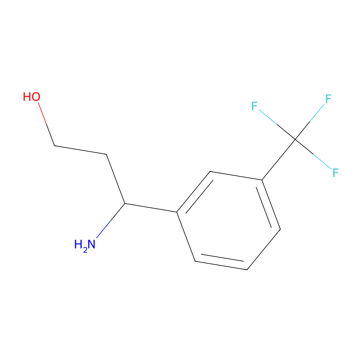 (3S)-3-amino-3-[3-(trifluoromethyl)phenyl]propan-1-ol molecular structure, CAS 1213007-90-9