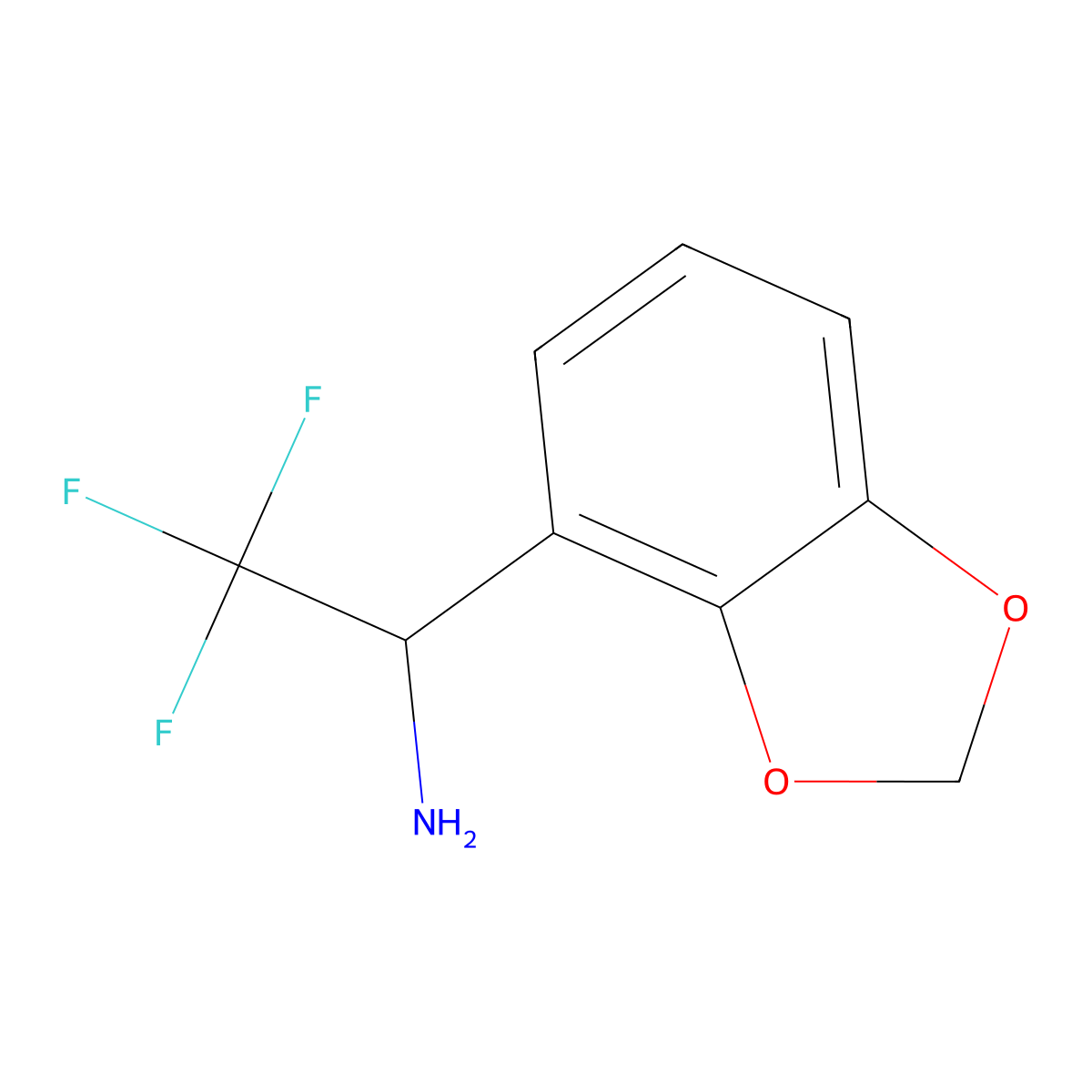 1-(2H-Benzo[2,3-D]1,3-dioxol-4-YL)(1R)-2,2,2-trifluoroethylamine molecular structure, CAS 1213008-22-0