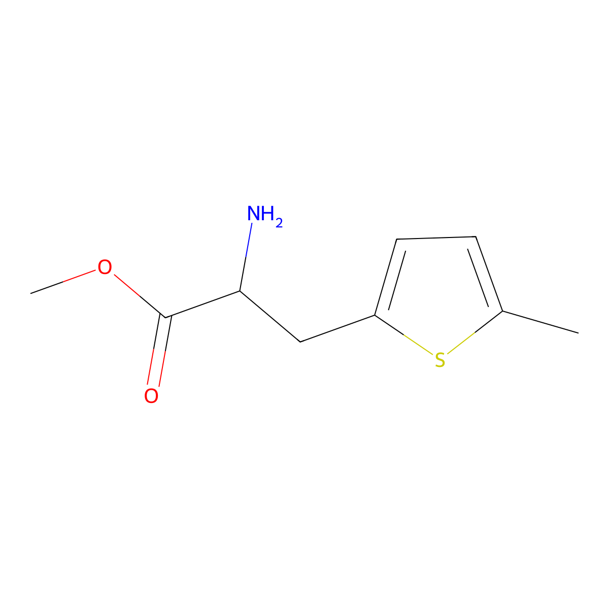 methyl (2R)-2-amino-3-(5-methyl-2-thienyl)propanoate molecular structure, CAS 1213008-33-3