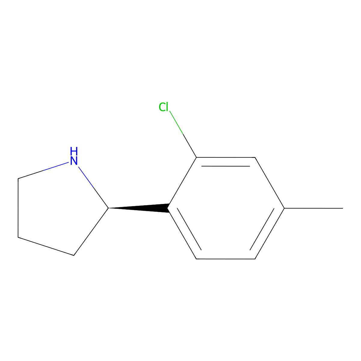 (R)-2-(2-Chloro-4-methylphenyl)pyrrolidine molecular structure, CAS 1213009-23-4