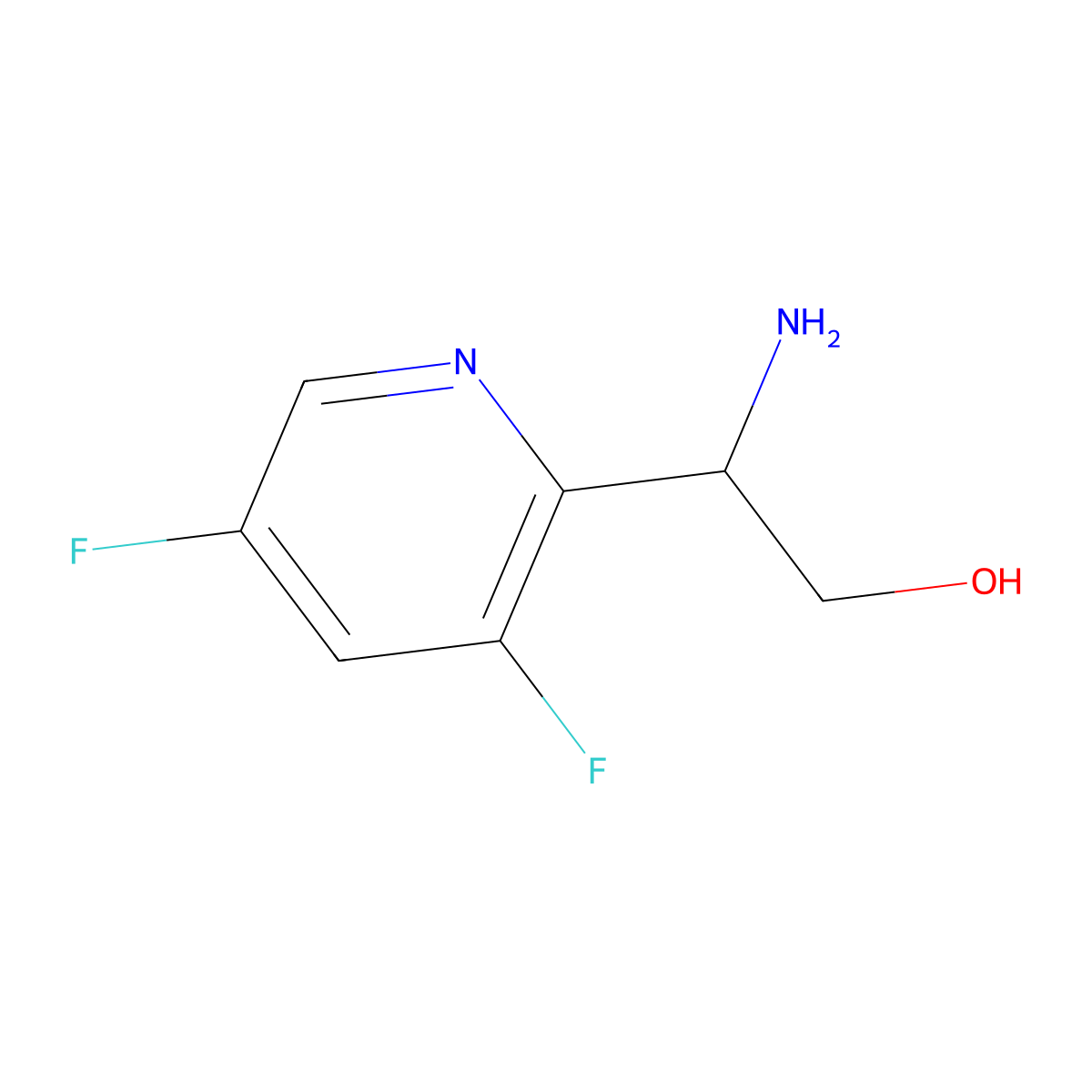(R)-2-Amino-2-(3,5-difluoropyridin-2-yl)ethanol molecular structure, CAS 1213009-73-4