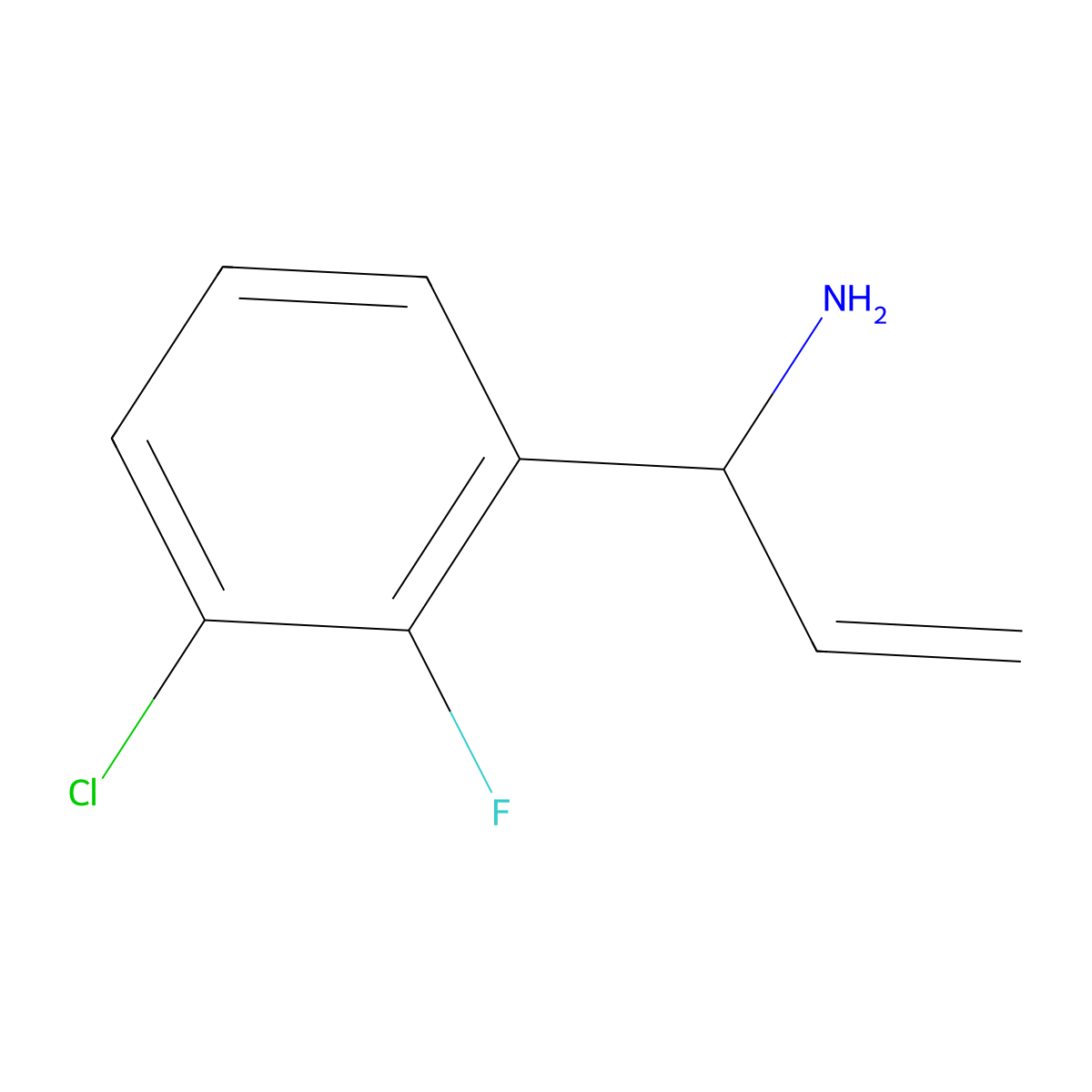 (1S)-1-(3-Chloro-2-fluorophenyl)prop-2-enylamine molecular structure, CAS 1213012-04-4
