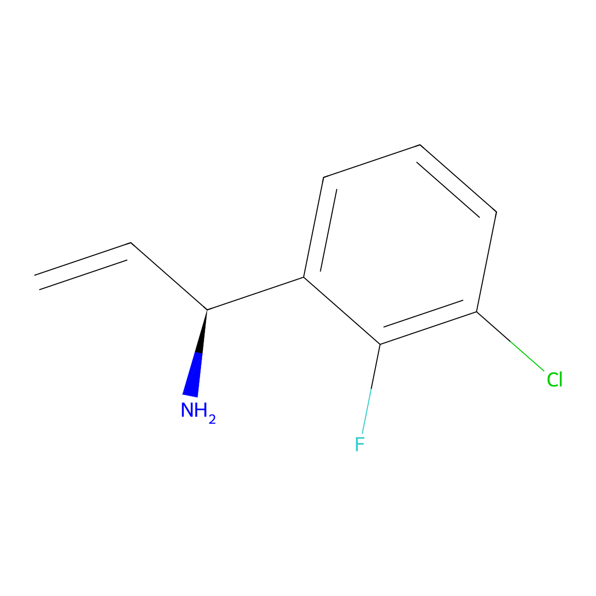 (1S)-1-(3-Chloro-2-fluorophenyl)prop-2-enylamine molecular structure, CAS 1213012-04-4