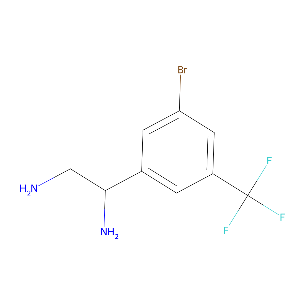 (1S)-1-[5-Bromo-3-(trifluoromethyl)phenyl]ethane-1,2-diamine molecular structure, CAS 1213012-27-1