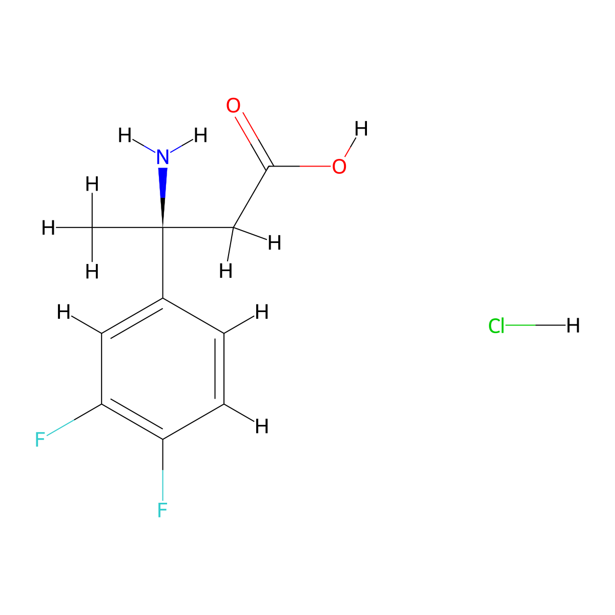 (S)-3-Amino-3-(3,4-difluorophenyl)butanoic acid hydrochloride molecular structure, CAS 1213013-80-9