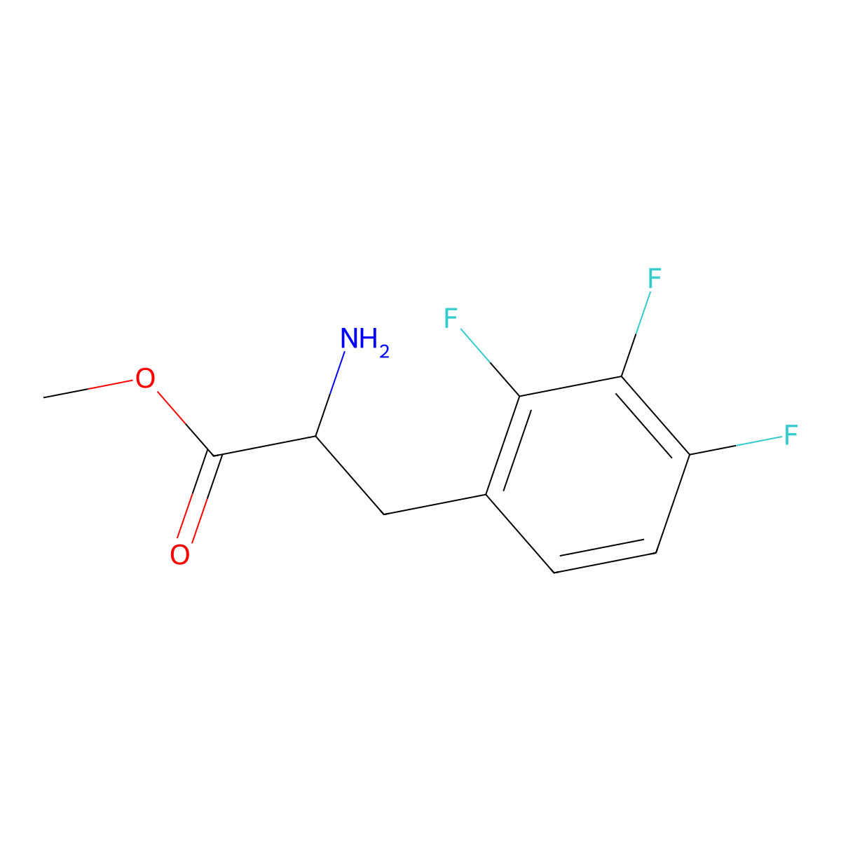 methyl (2S)-2-amino-3-(2,3,4-trifluorophenyl)propanoate molecular structure, CAS 1213013-87-6
