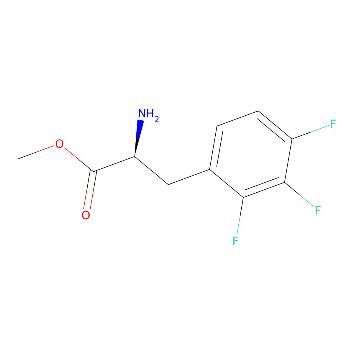 methyl (2S)-2-amino-3-(2,3,4-trifluorophenyl)propanoate molecular structure, CAS 1213013-87-6