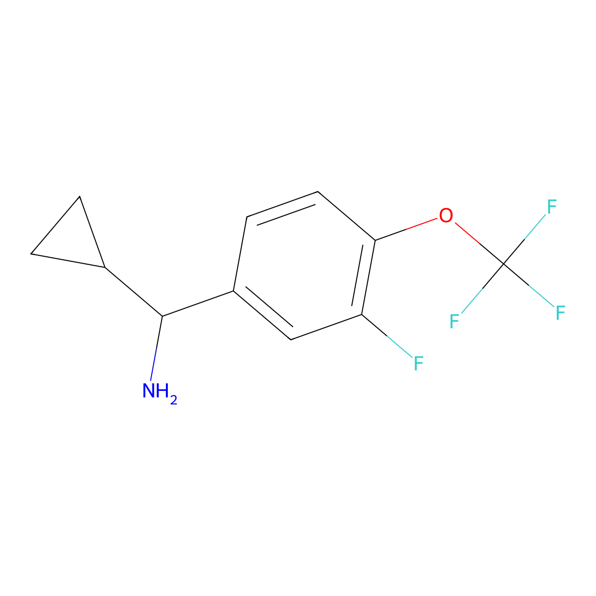 (R)-Cyclopropyl(3-fluoro-4-(trifluoromethoxy)phenyl)methanamine molecular structure, CAS 1213014-31-3