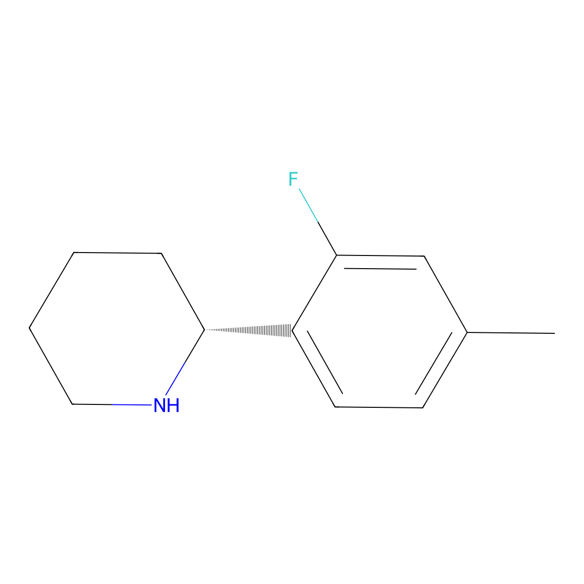 (R)-2-(2-Fluoro-4-methylphenyl)piperidine molecular structure, CAS 1213016-01-3