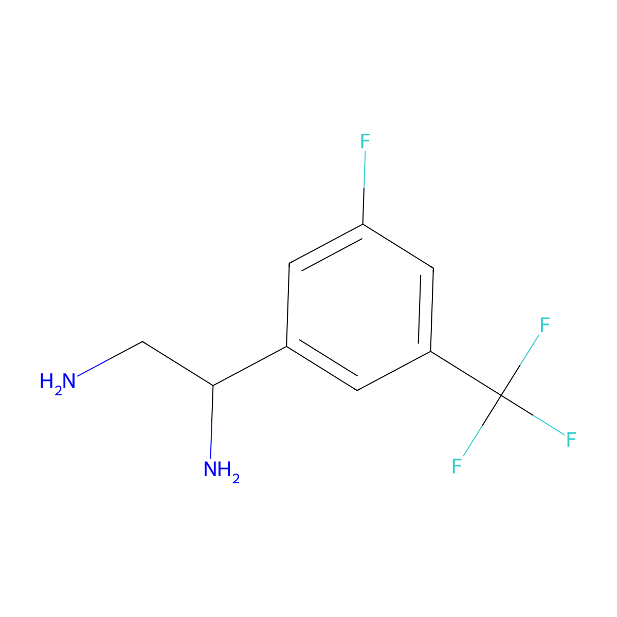 (1S)-1-[5-Fluoro-3-(trifluoromethyl)phenyl]ethane-1,2-diamine molecular structure, CAS 1213016-70-6