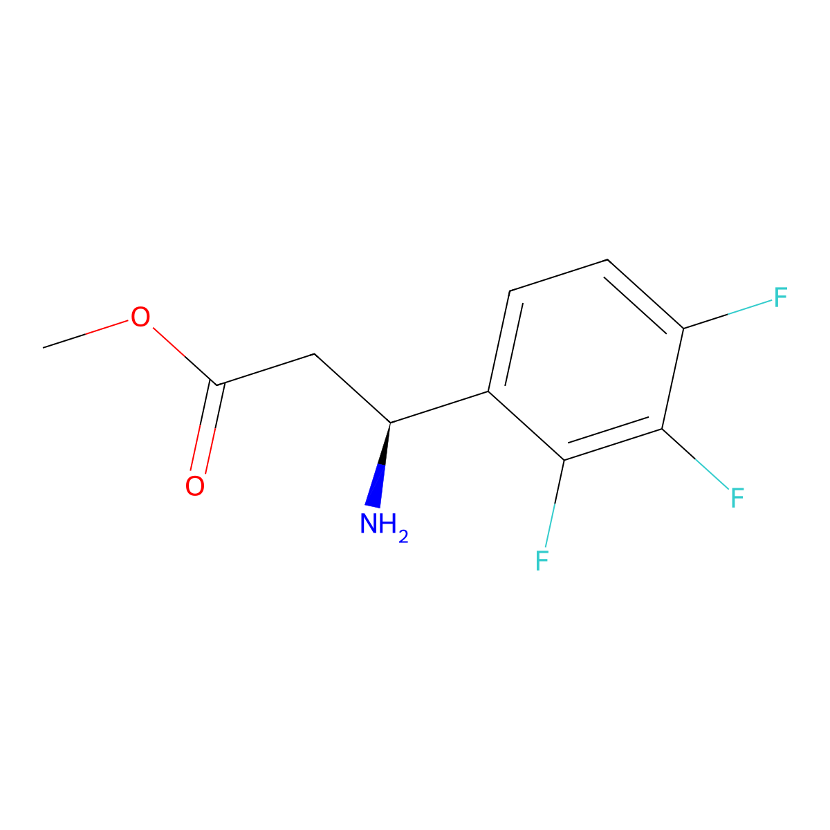 Methyl (3S)-3-amino-3-(2,3,4-trifluorophenyl)propanoate molecular structure, CAS 1213016-91-1