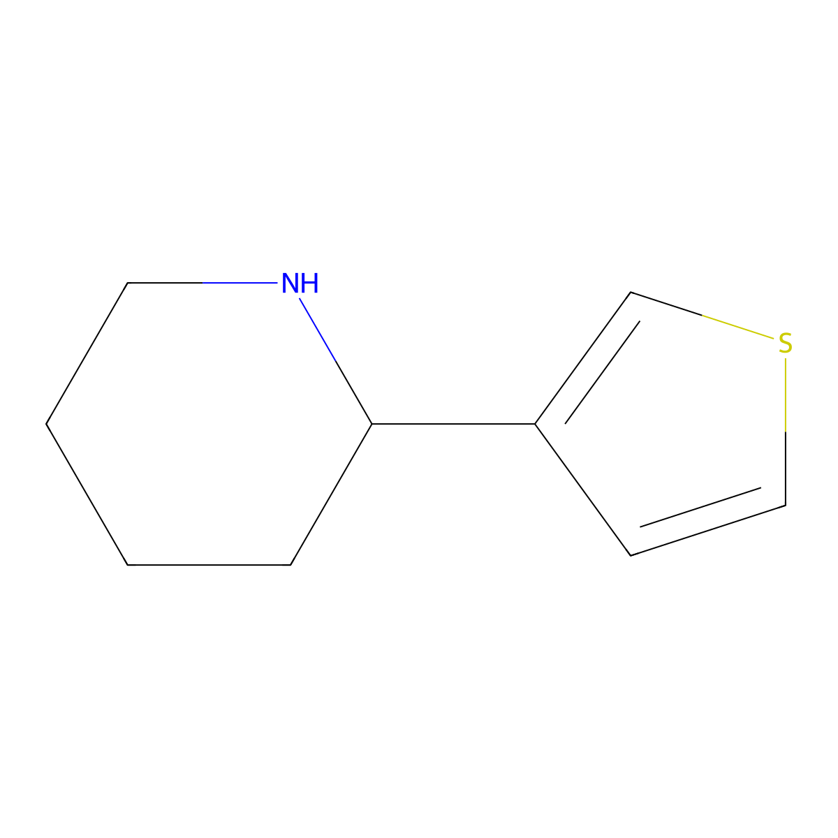 (S)-2-(Thiophen-3-yl)piperidine molecular structure, CAS 1213017-20-9