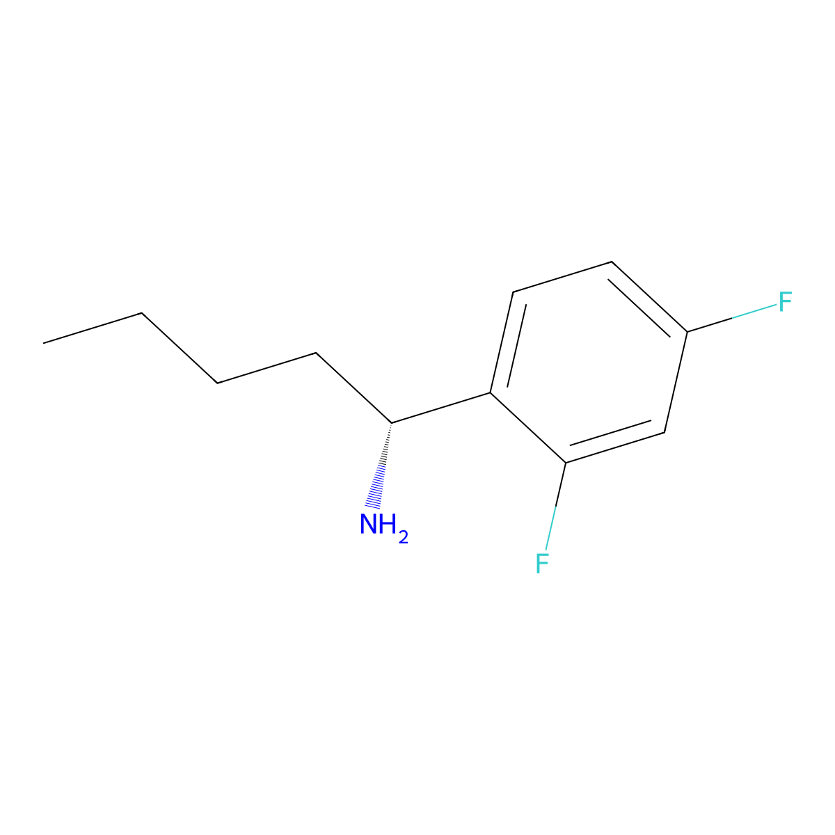 (R)-1-(2,4-Difluorophenyl)pentan-1-amine molecular structure, CAS 1213017-76-5