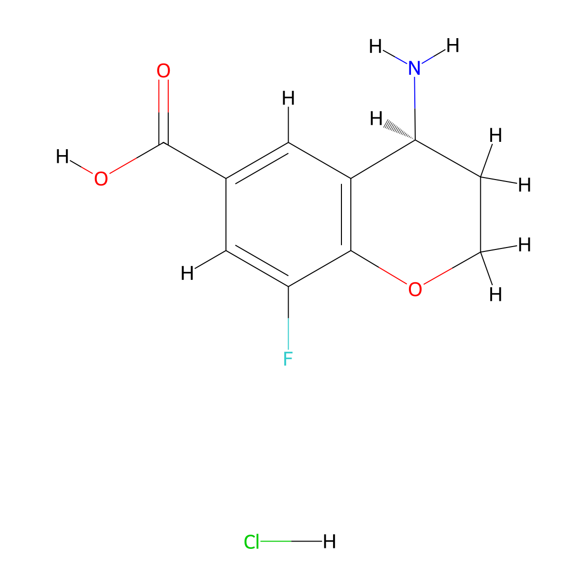 (S)-4-Amino-8-fluorochromane-6-carboxylic acid hydrochloride molecular structure, CAS 1213018-40-6