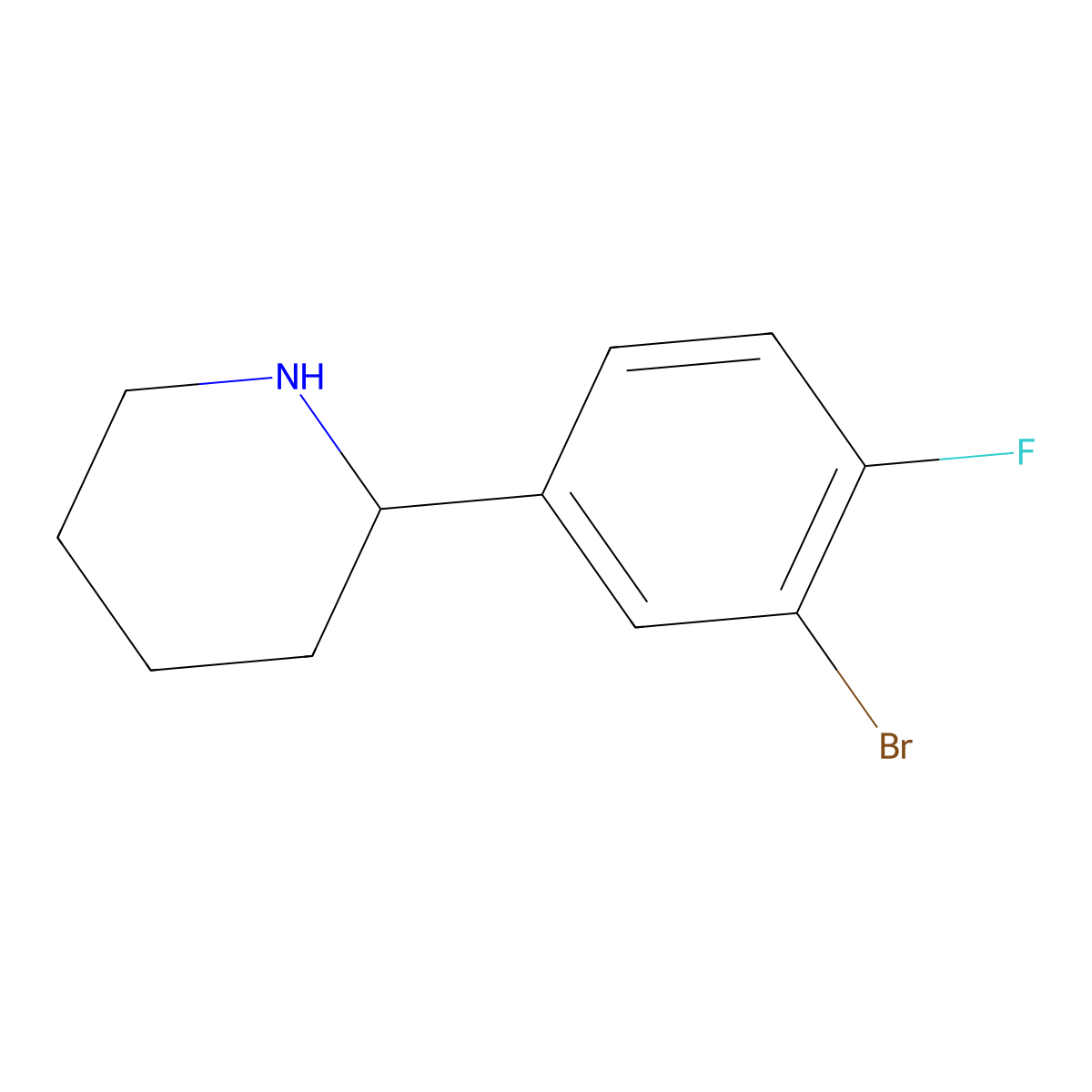 (S)-2-(3-Bromo-4-fluorophenyl)piperidine molecular structure, CAS 1213018-84-8