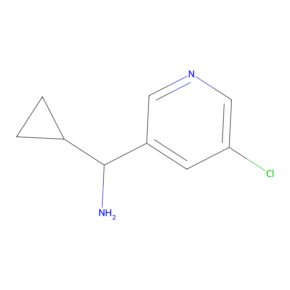 (1s)(5-Chloro(3-pyridyl))cyclopropylmethylamine molecular structure, CAS 1213019-18-1