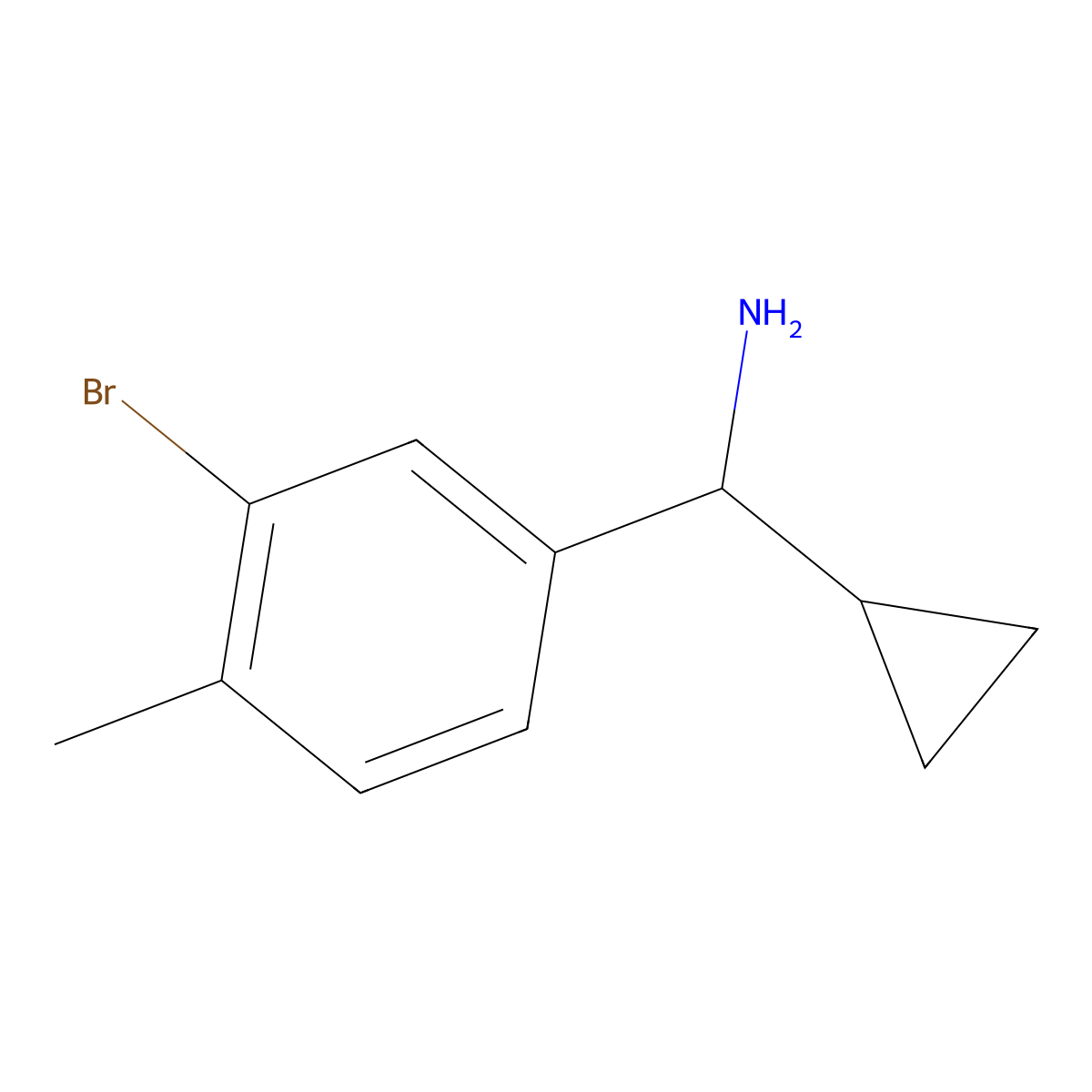 (S)-(3-Bromo-4-methylphenyl)(cyclopropyl)methanamine molecular structure, CAS 1213020-50-8