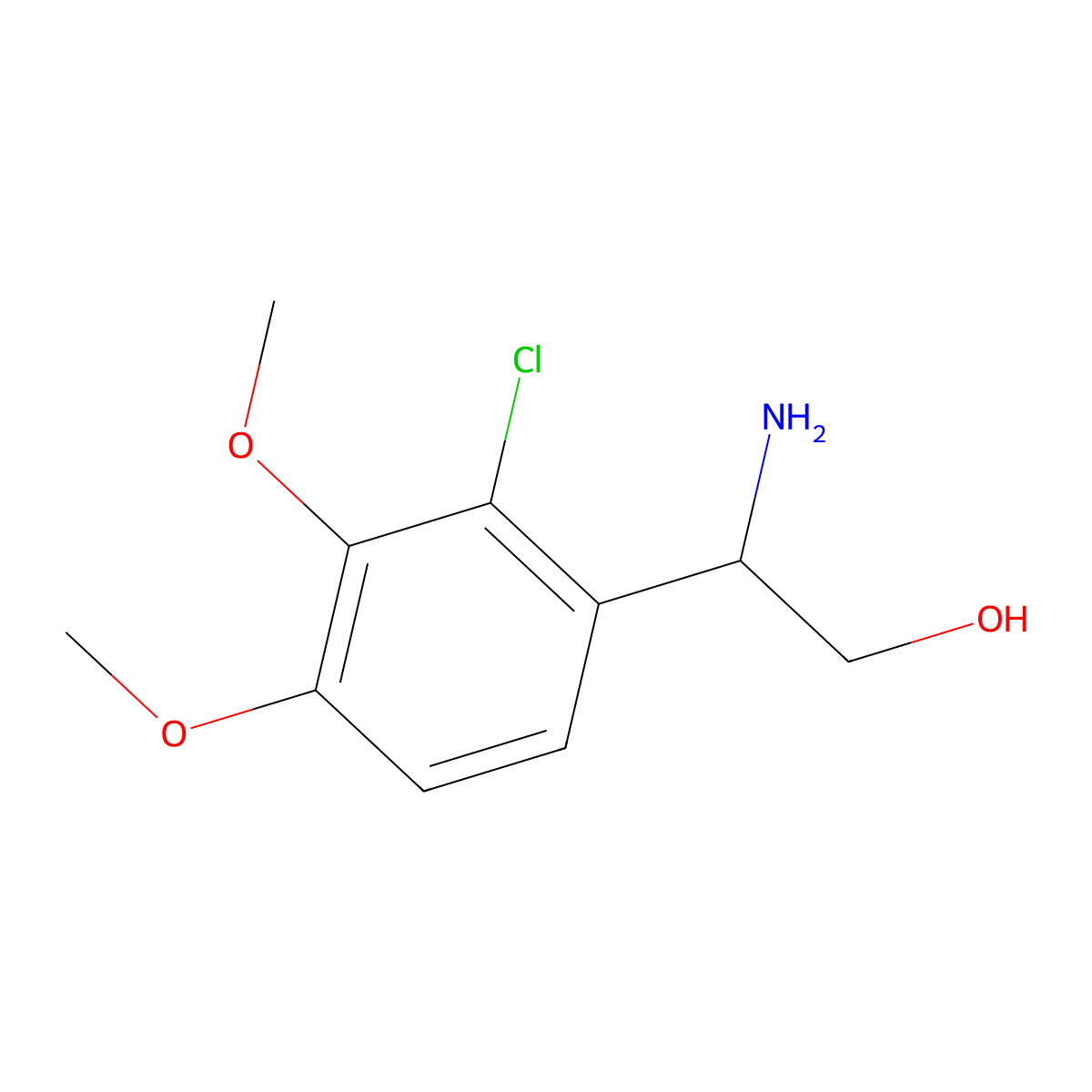 (2S)-2-Amino-2-(2-chloro-3,4-dimethoxyphenyl)ethan-1-OL molecular structure, CAS 1213020-59-7