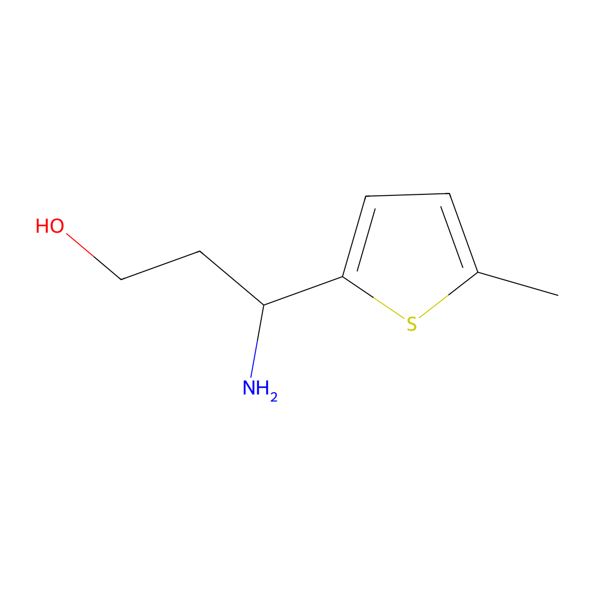 (3S)-3-amino-3-(5-methylthiophen-2-yl)propan-1-ol molecular structure, CAS 1213021-04-5
